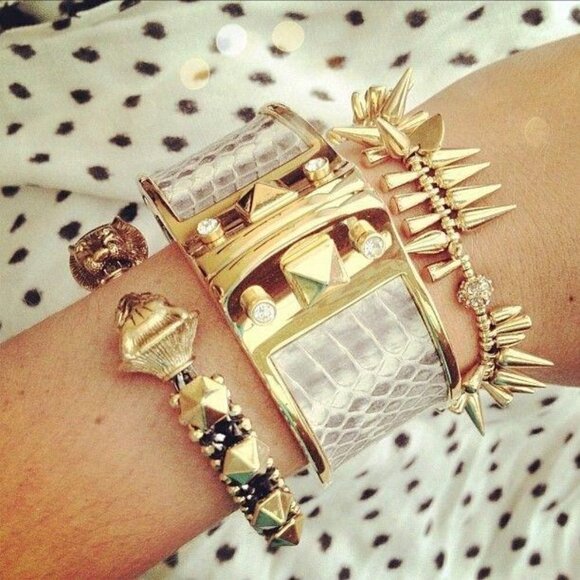 💜 Stella & Dot Artemis Cuff Lionhead Studs Edgy - Picture 9 of 13